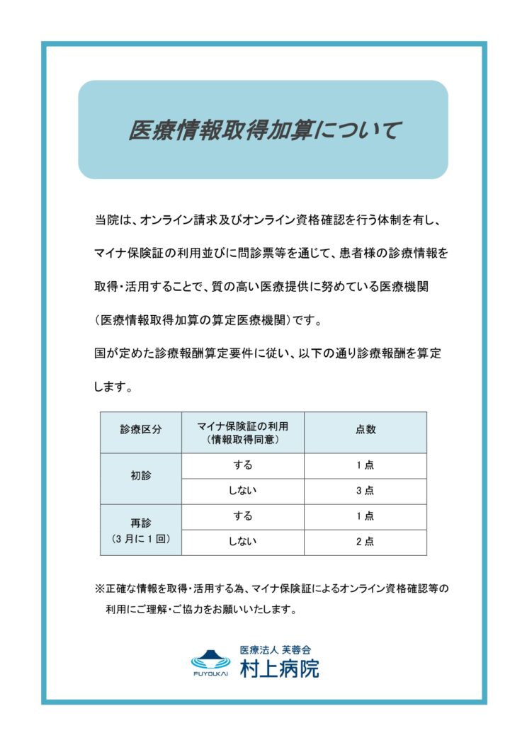 医療情報取得加算について